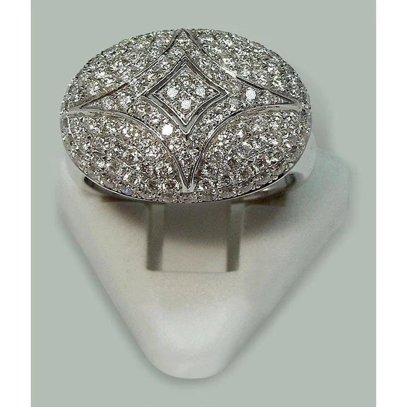 Bague De Fiançaille De Luxe à 1,27 carats De Réel Diamants Ronds 14K D'Or Blanc