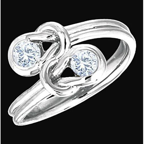 Bague De Fiançaille De Mariage De Style Noeud à 1 Carat De Naturel Diamants Toi Et Moi
