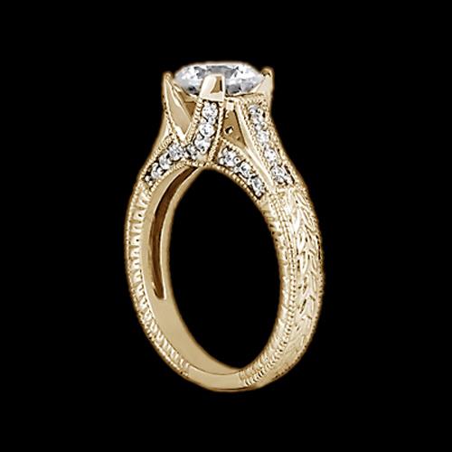 Bague De Fiançaille De Style Classique à 1,43 Carats De Réel Diamants 14K D'Or Jaune