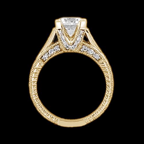 Bague De Fiançaille De Style Classique à 1,43 Carats De Réel Diamants 14K D'Or Jaune