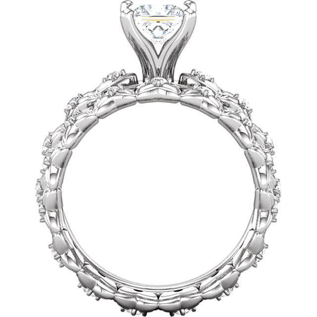 Bague De Fiançaille De Style Classique à 1,66 Carats De Réel Diamants 14K D'Or Blanc