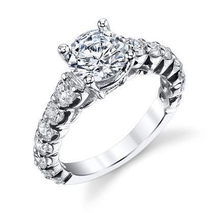 Bague De Fiançaille De Style Classique à 2,05 Carats Réel Diamant 14K D'Or Blanc Pour Femme