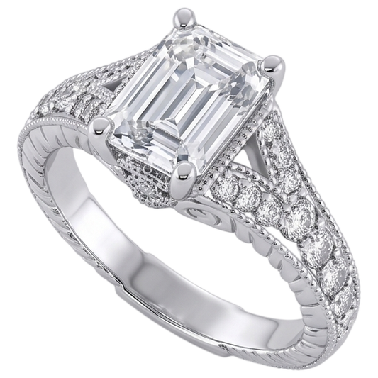Bague De Fiançaille En Or Blanc à 1,36 Carats De Réel Diamants Naturels Extraits des Mines ( et non cultivés en laboratoire )