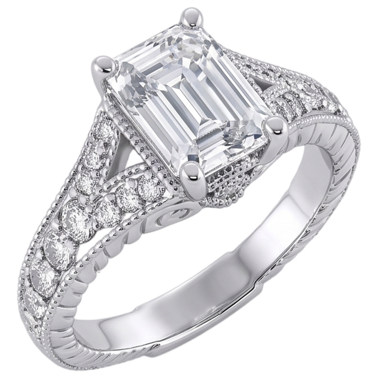 Bague De Fiançaille En Or Blanc à 1,36 Carats De Réel Diamants Naturels Extraits des Mines ( et non cultivés en laboratoire )