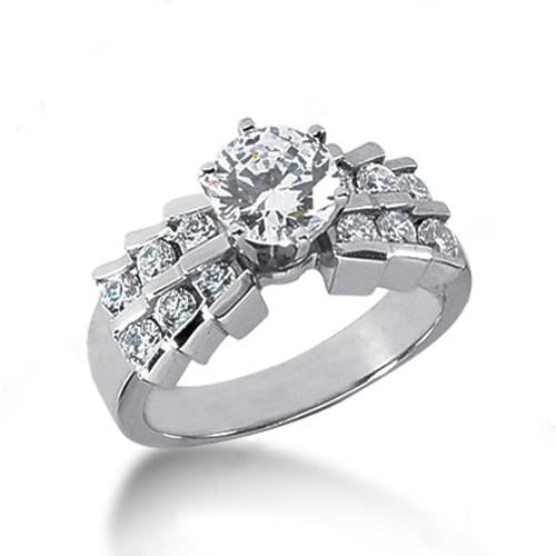 Bague De Fiançaille Magnifique Avec Accents A 1,25 Carats De Véritable Diamants Nouveau