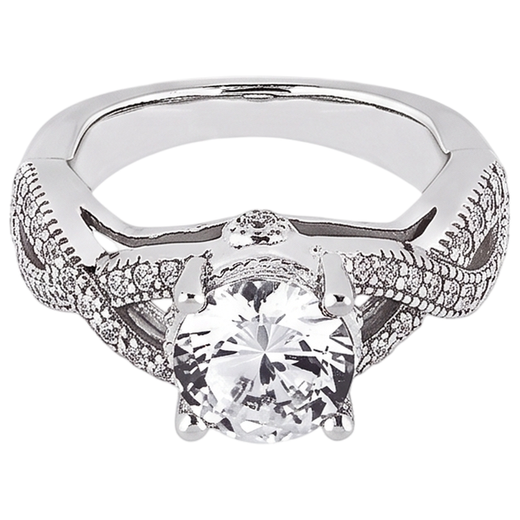 Bague De Fiançaille Tige Torsadée à 1,87 Carats De Naturel Diamants Naturels Extraits des Mines ( et non cultivés en laboratoire ) Ronds