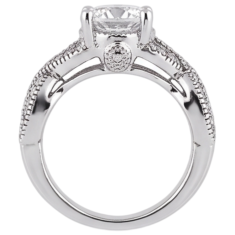 Bague De Fiançaille Tige Torsadée à 1,87 Carats De Naturel Diamants Naturels Extraits des Mines ( et non cultivés en laboratoire ) Ronds