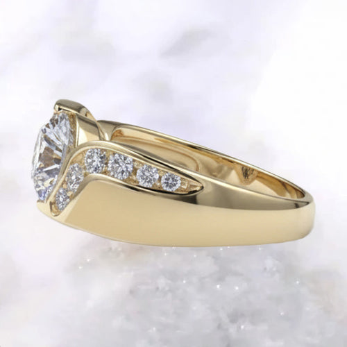 Bague De Fiançaille à 1,80 carats De Réel Diamants Naturels Extraits des Mines ( et non cultivés en laboratoire ) Ronds Bijoux En Or Jaune Nouveau