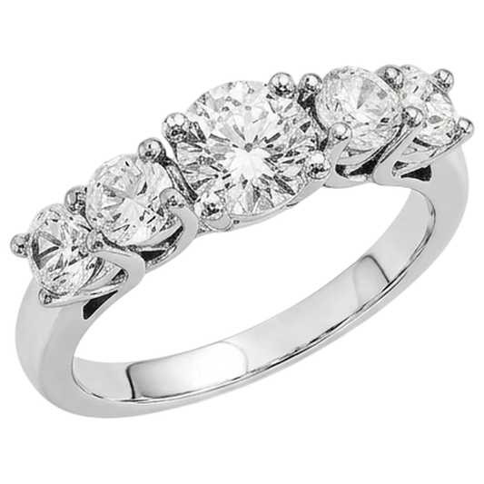 Bague De Fiançaille à 2 Carats De Réel Diamants Naturels Extraits des Mines ( et non cultivés en laboratoire ) Princesses Bijoux A 14K D'Or Blanc