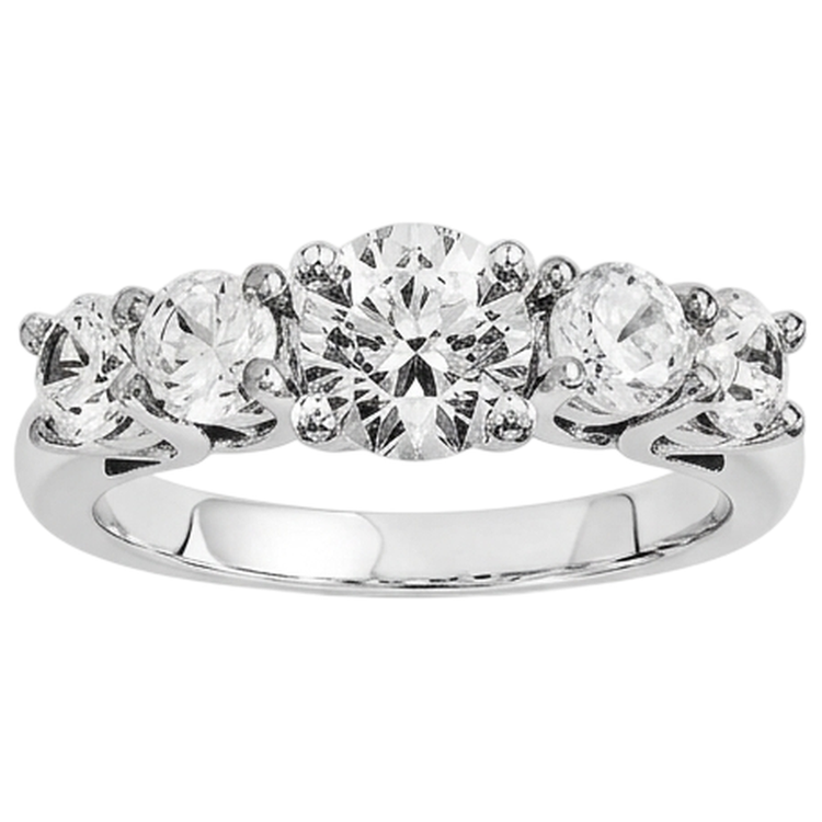 Bague De Fiançaille à 2 Carats De Réel Diamants Naturels Extraits des Mines ( et non cultivés en laboratoire ) Princesses Bijoux A 14K D'Or Blanc