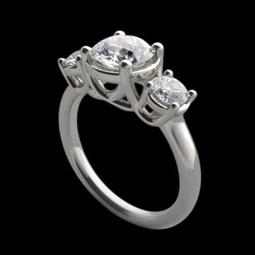 Bague De Fiançailles 3 Pierres Réel Diamants Lucida 3 Carats