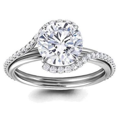 Bague De Fiançailles A Gros Réel Diamants Ronds Etincelants De 4.80 Carats