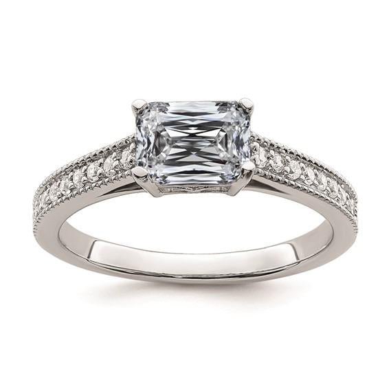 Bague De Fiançailles Avec Accents Rond Et Coussin Réel Diamant Taille Ancienne 4.25 Carats