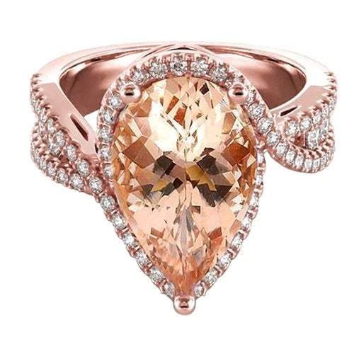 Bague De Fiançailles Cocktail Morganite Glamour