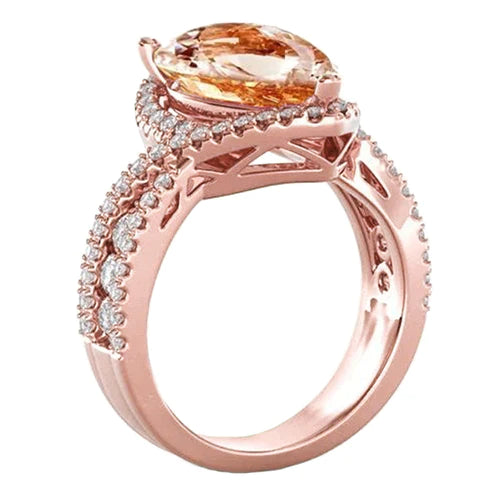 Bague De Fiançailles Cocktail Morganite Glamour