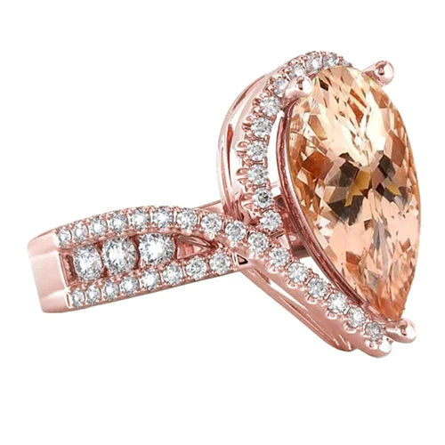 Bague De Fiançailles Cocktail Morganite Glamour