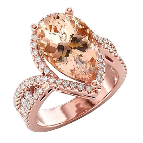 Bague De Fiançailles Cocktail Morganite Glamour