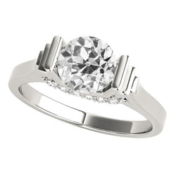 Bague De Fiançailles De 2.75 Carats Vieux Mineur Véritable Diamond Bar Set Bijoux En Or