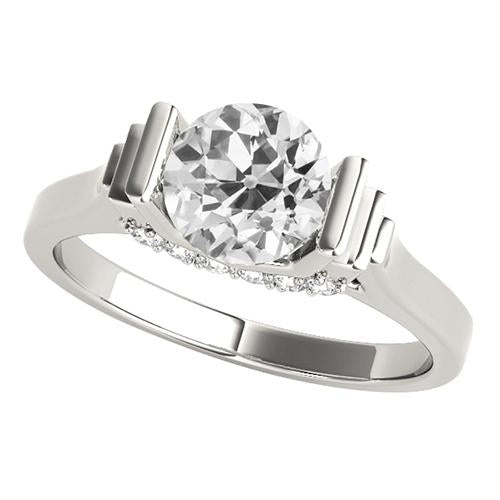 Bague De Fiançailles De 2.75 Carats Vieux Mineur Véritable Diamond Bar Set Bijoux En Or