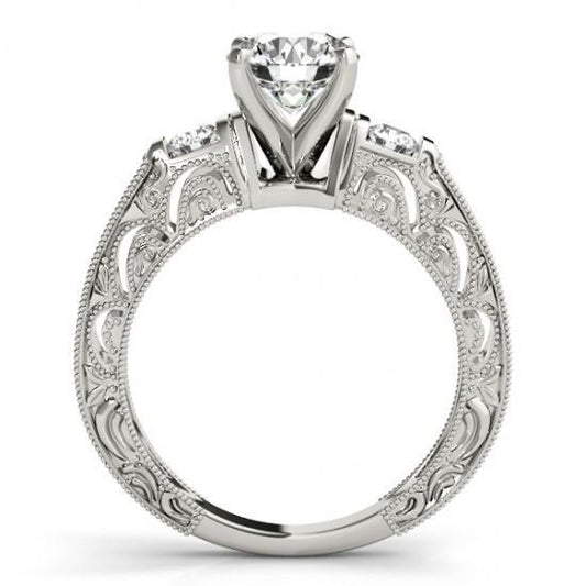 Bague De Fiançailles De Style Antique Avec Naturel Diamants De 1.50 Carat Avec Accents