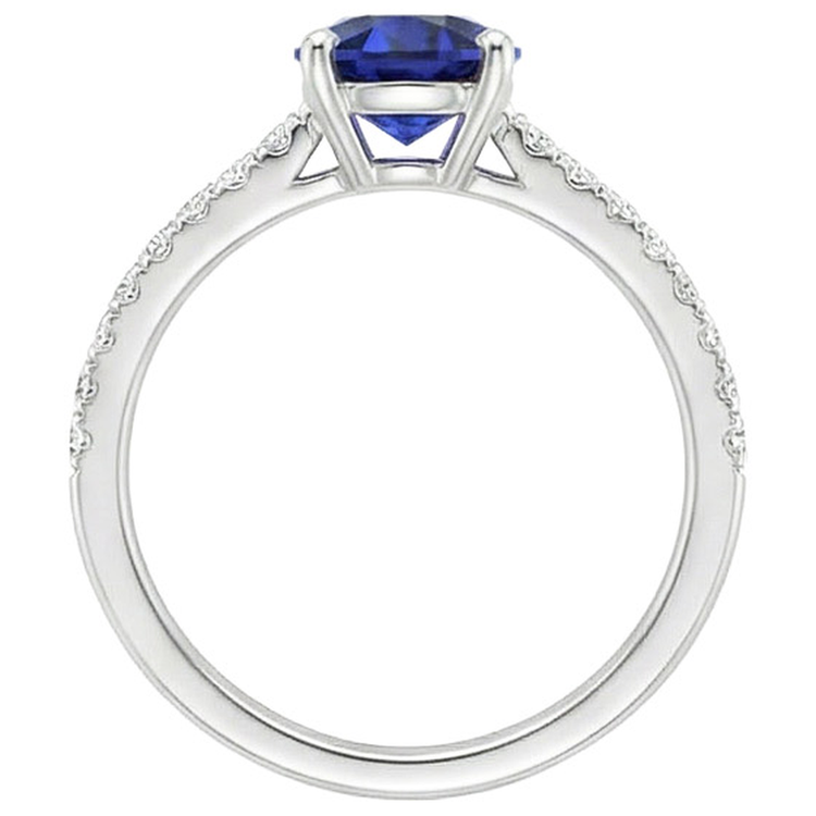 naturel oval saphir 3carats bague angle de côté