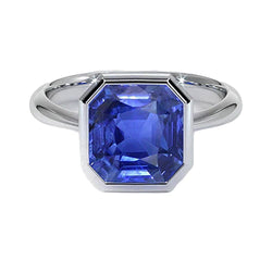 Bague De Fiançailles En Or 14 Carats Avec Saphir 5 Carats