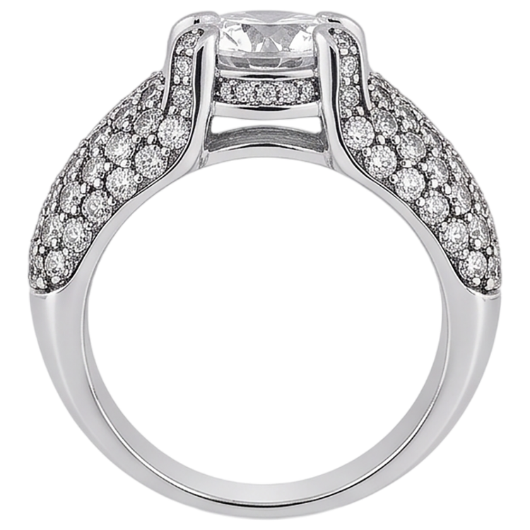 Bague De Fiançailles En Or Blanc 14K Avec Naturel Diamants Naturels Extraits des Mines ( et non cultivés en laboratoire ) De 4 Carats