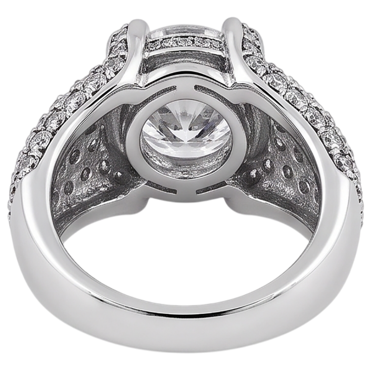 Bague De Fiançailles En Or Blanc 14K Avec Naturel Diamants Naturels Extraits des Mines ( et non cultivés en laboratoire ) De 4 Carats
