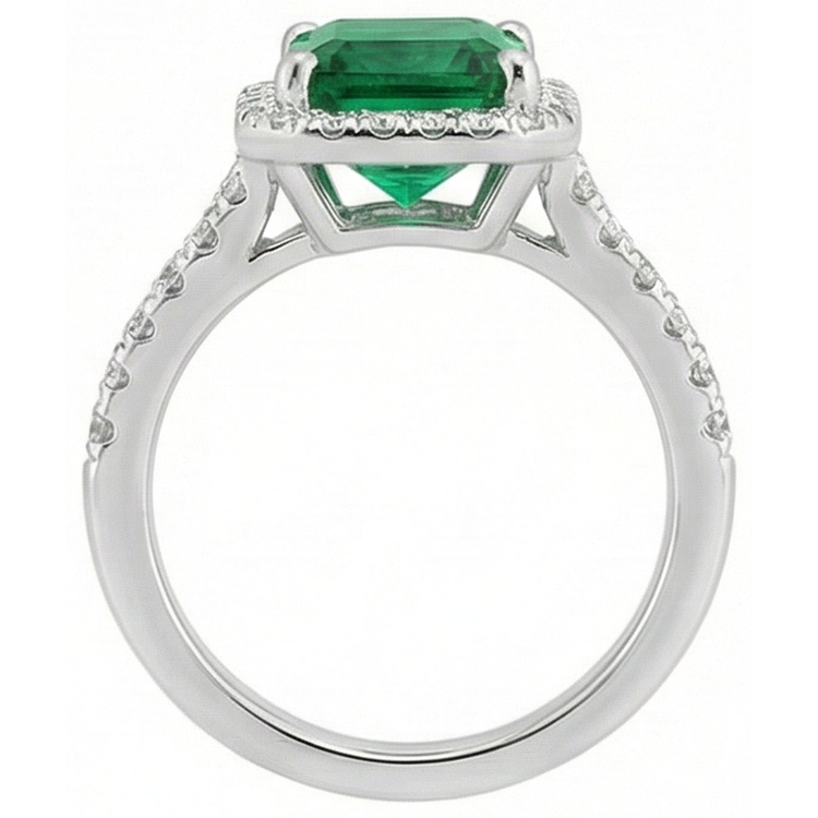 Bague De Fiançailles En Pierres Précieuses Emeraude Vert