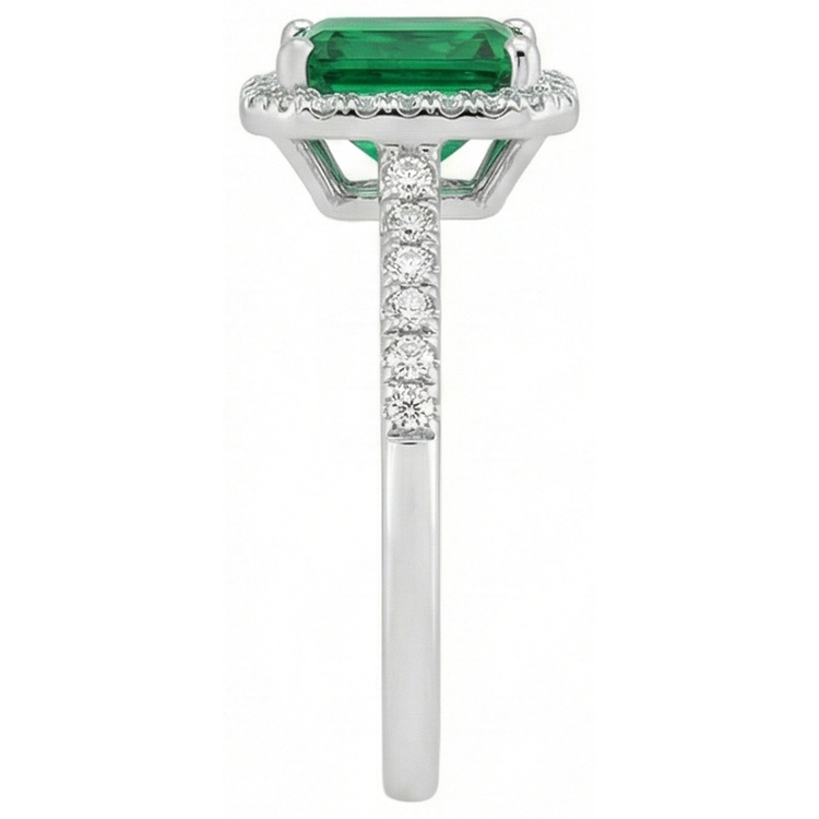 Bague De Fiançailles En Pierres Précieuses Emeraude Vert
