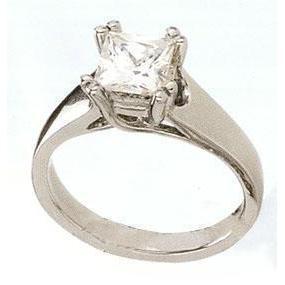 Bague De Fiançailles En Réel Diamant 1.51 Ct. Princesse Solitaire