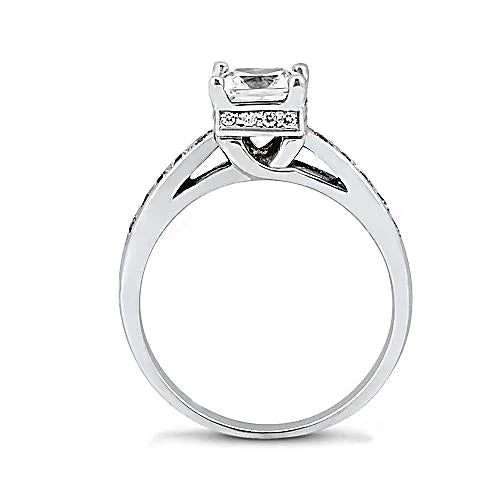Bague De Fiançailles En Réel Diamant Avec Sertissage Cathédrale Bijoux Nouveau