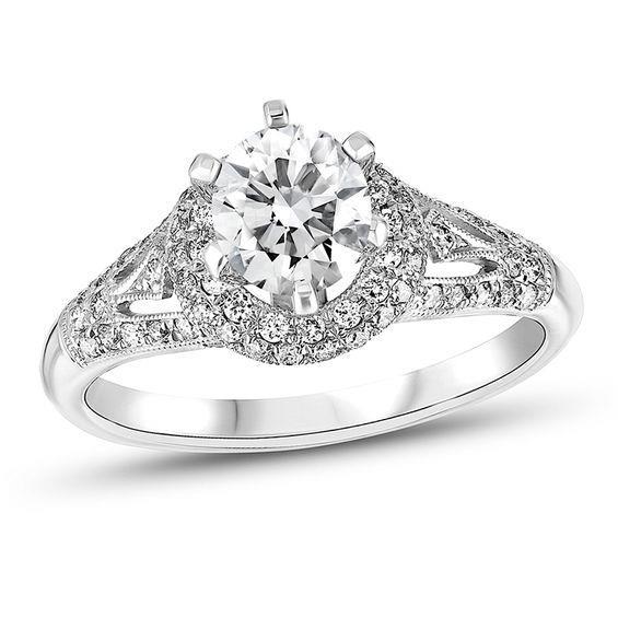 Bague De Fiançailles En Réel Diamant Rond De 3.10 Carats De Style Antique