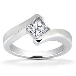 Bague De Fiançailles En Réel Diamants Sertis Clos Taille Princesse De 1.50 Ct