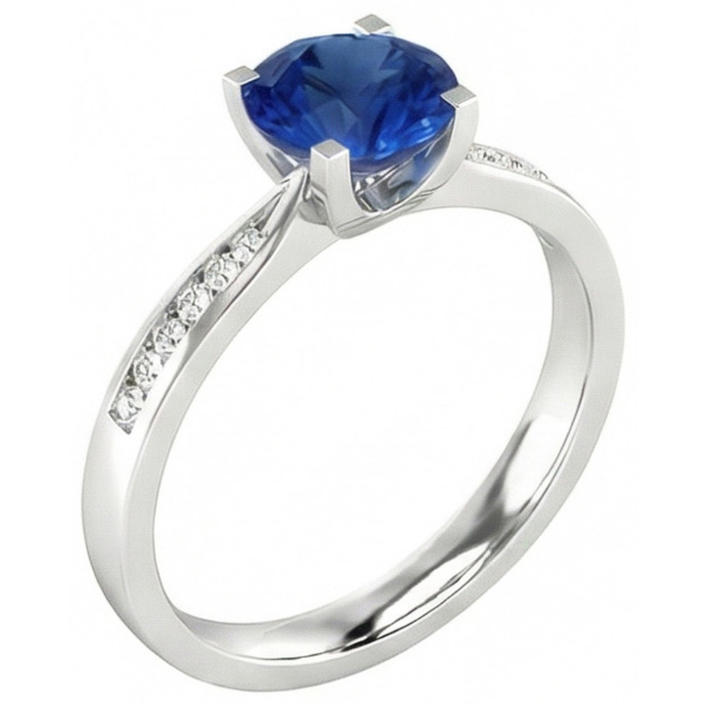 naturel round diamant 2carats bague vue de dessus