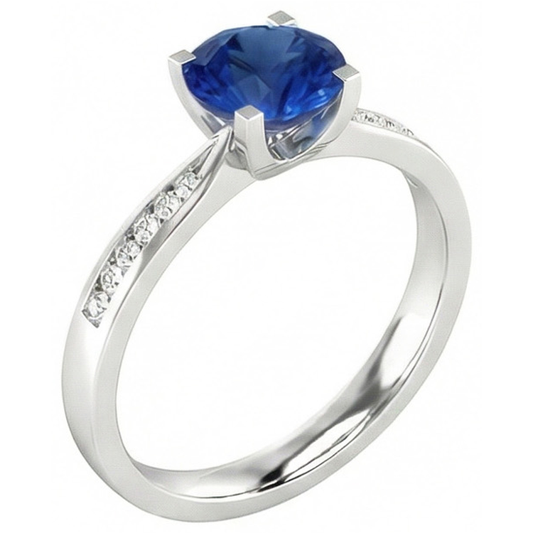 naturel round diamant 2carats bague vue de dessus