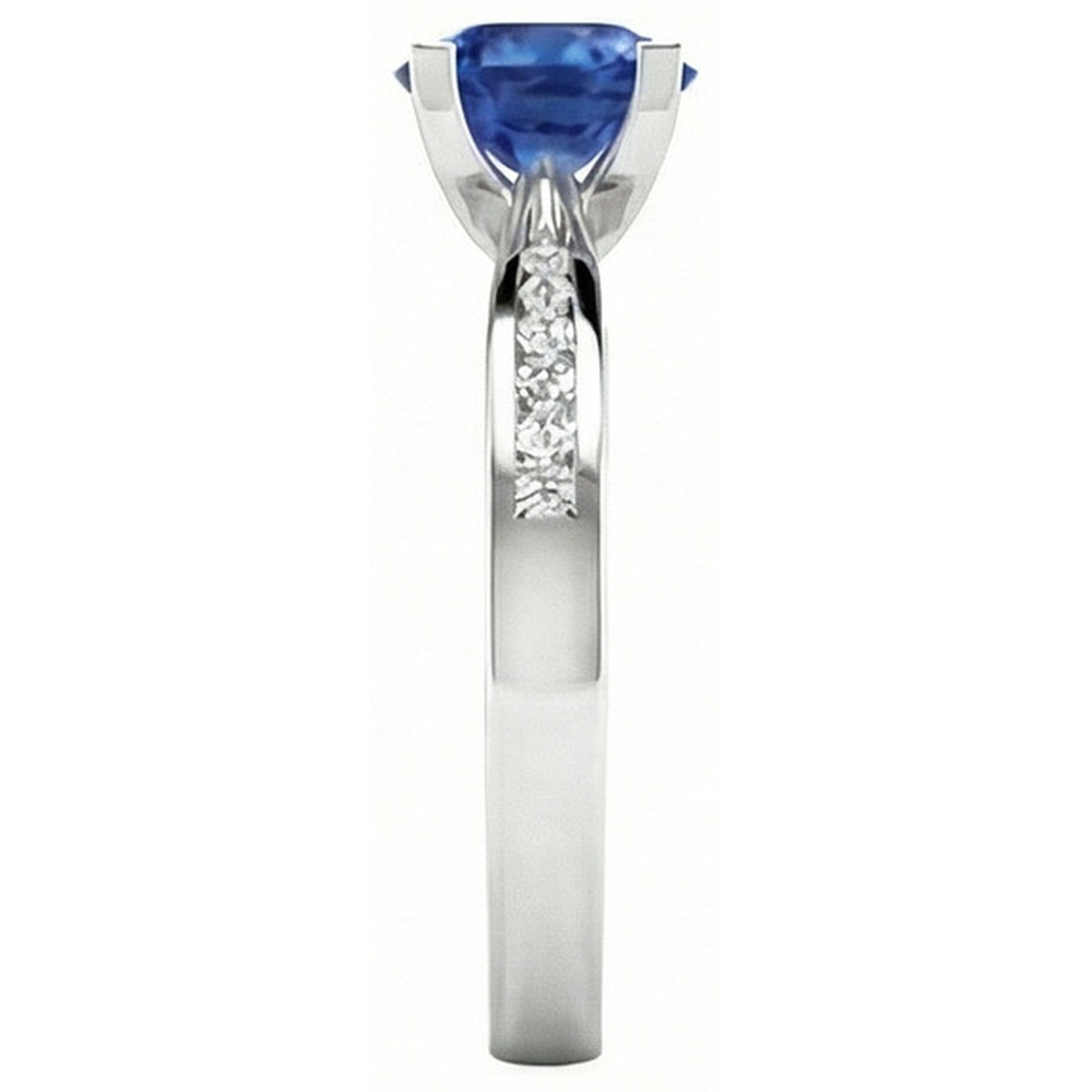 naturel round diamant 2carats bague vue de profil