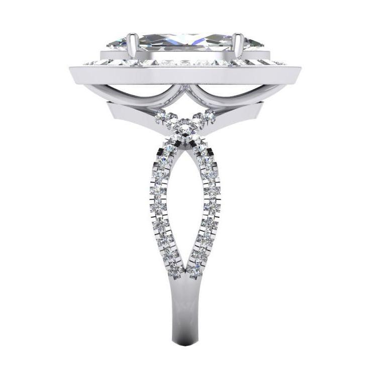 Bague De Fiançailles En Véritable Diamants Marquise Halo 5.50 Carats Bijoux Pour Femmes