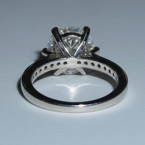Bague De Fiançailles Et Bande De Naturel Diamants Naturels Extraits des Mines ( et non cultivés en laboratoire ) 5 Carats En Or Blanc 14K