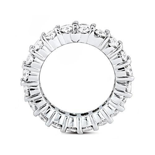 Bague De Fiançailles Eternité Réel Diamant Taille Ovale 4 Carats Or Blanc 14K