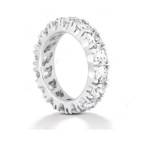 Bague De Fiançailles Eternité Réel Diamants 4 Carats Or Blanc