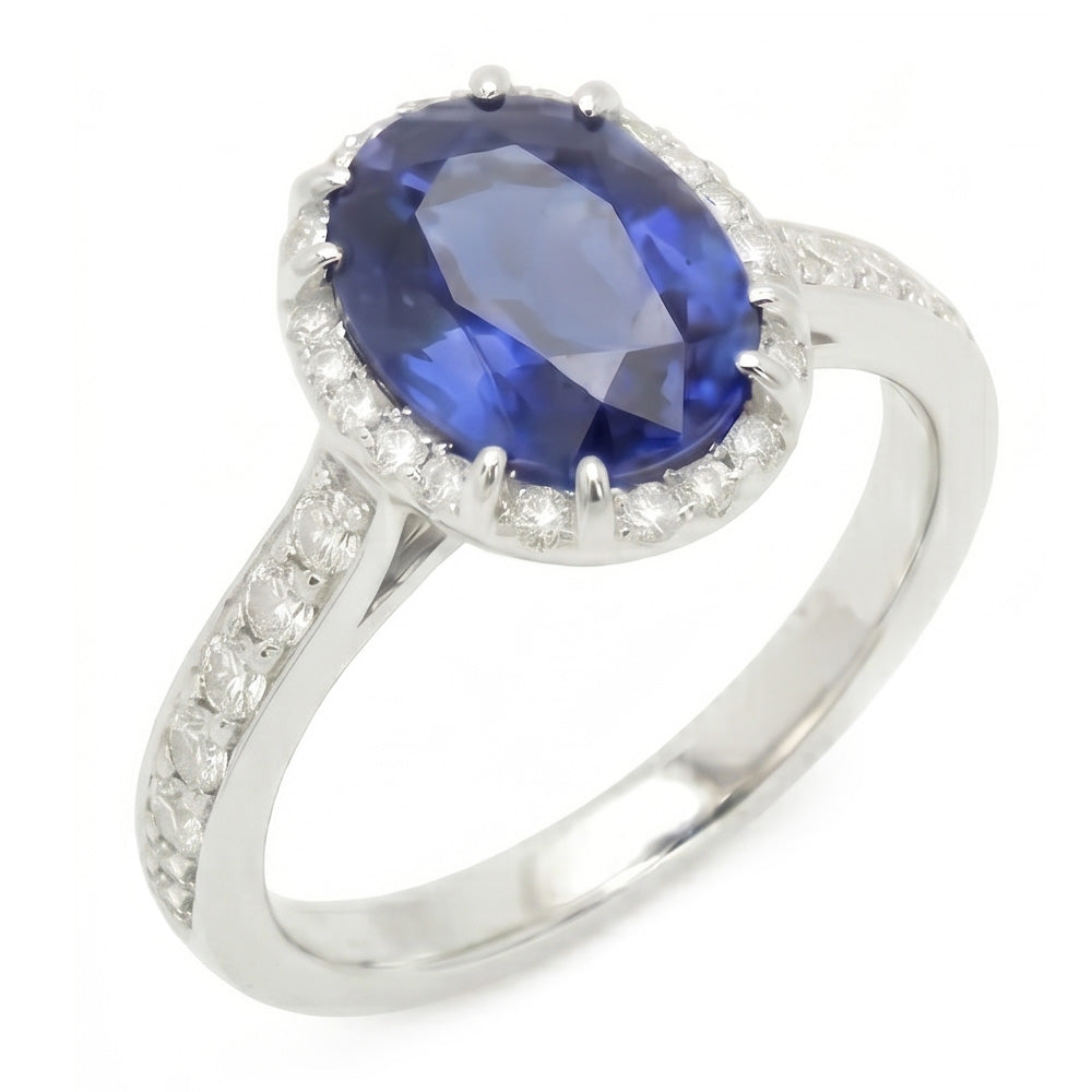 Bague De Fiançailles Gemme De Couleur Bleue
