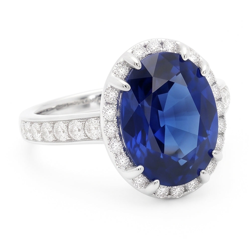 Bague De Fiançailles Gemme De Couleur Bleue