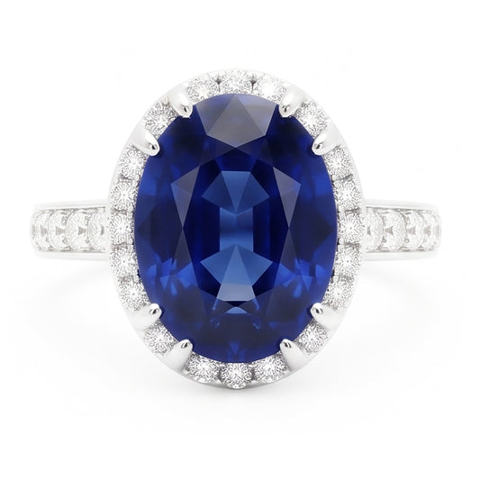 Bague De Fiançailles Gemme De Couleur Bleue