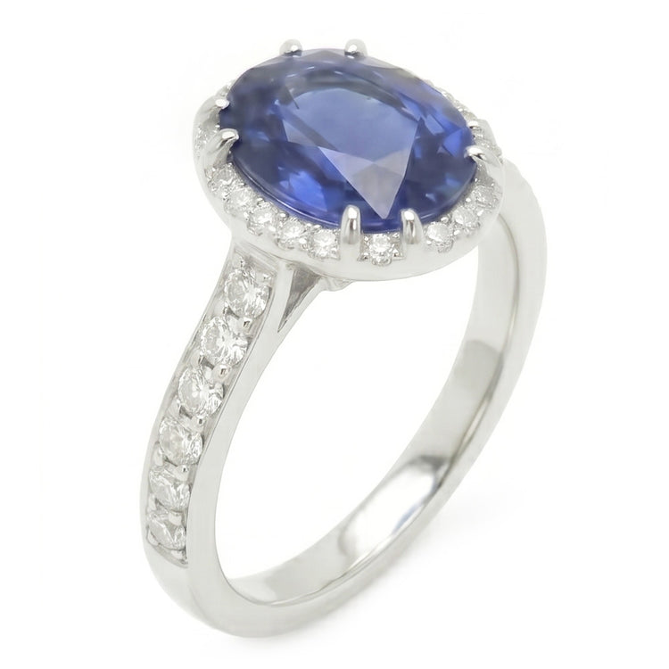 Bague De Fiançailles Gemme De Couleur Bleue