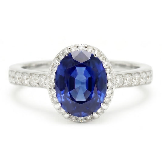 Bague De Fiançailles Gemme De Couleur Bleue