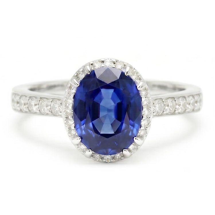 Bague De Fiançailles Gemme De Couleur Bleue