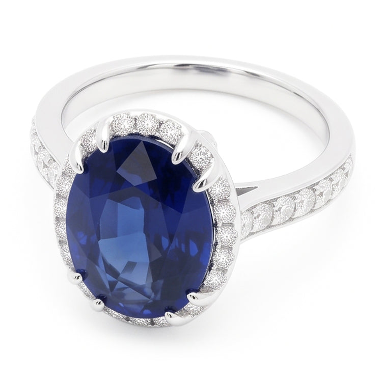 Bague De Fiançailles Gemme De Couleur Bleue