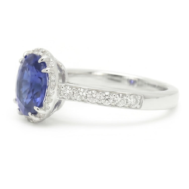 Bague De Fiançailles Gemme De Couleur Bleue