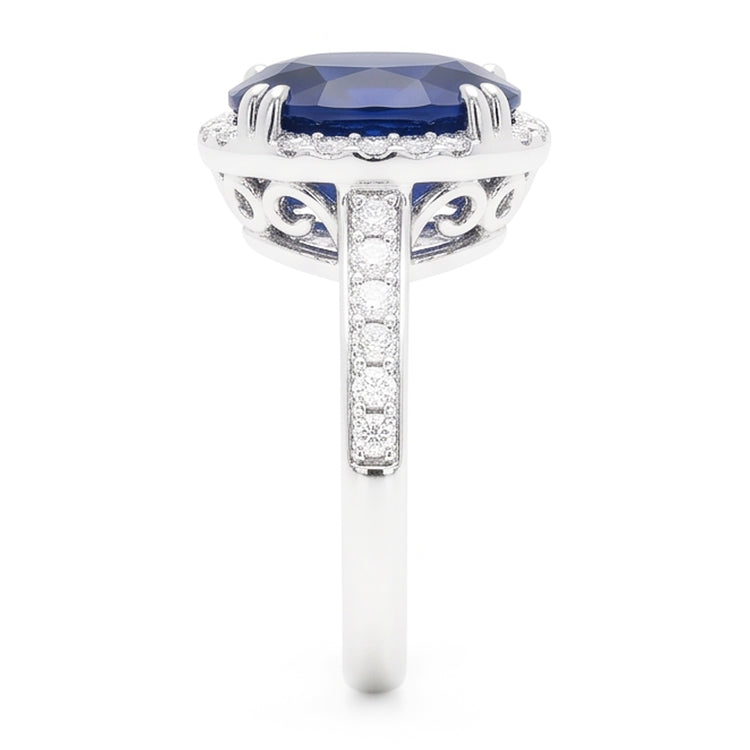 Bague De Fiançailles Gemme De Couleur Bleue